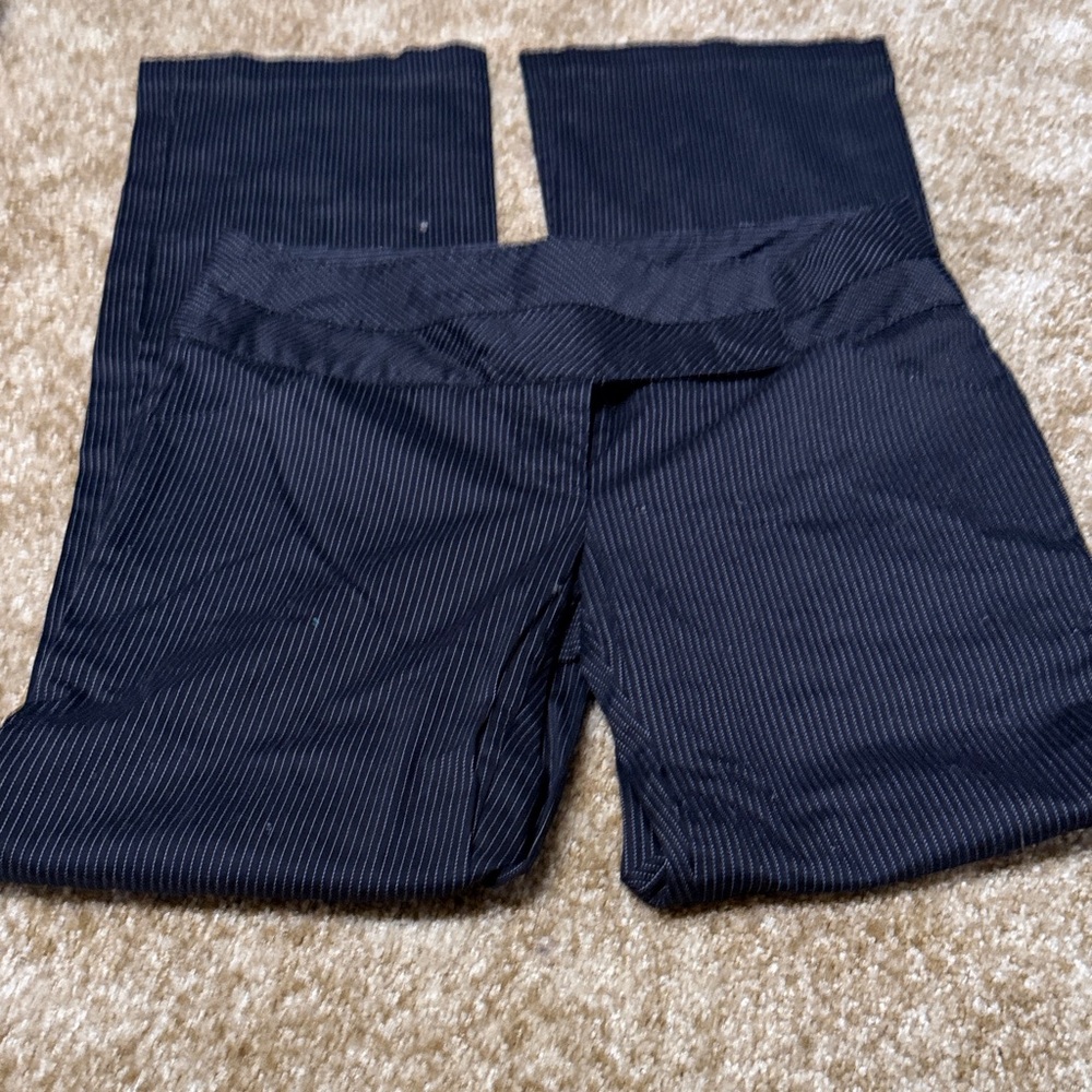 My Michelle Navy Pinstripe Flared Leggings